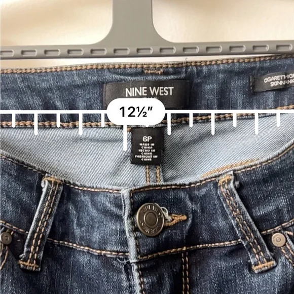 NEW NINE WEST Cigarette High Rise Skinny Ankle Jeans size 6P - Picture 5 of 9